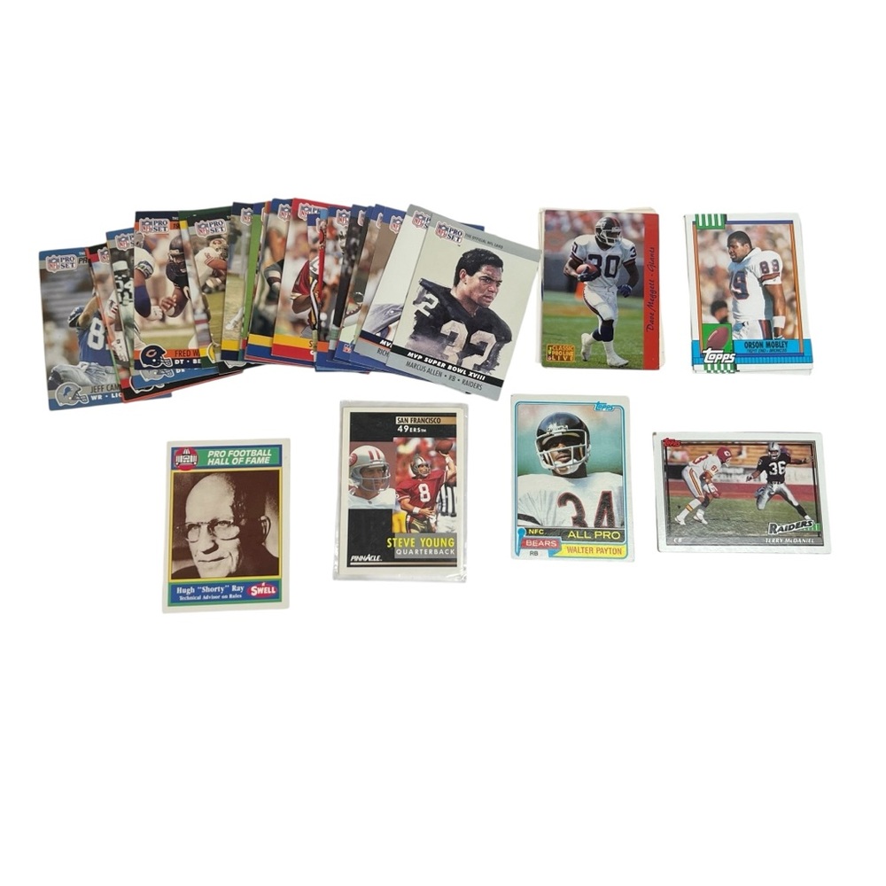Vintage 1990s 50+ Lot Football Trading Cards NFL ProSet Topps NFLPA.